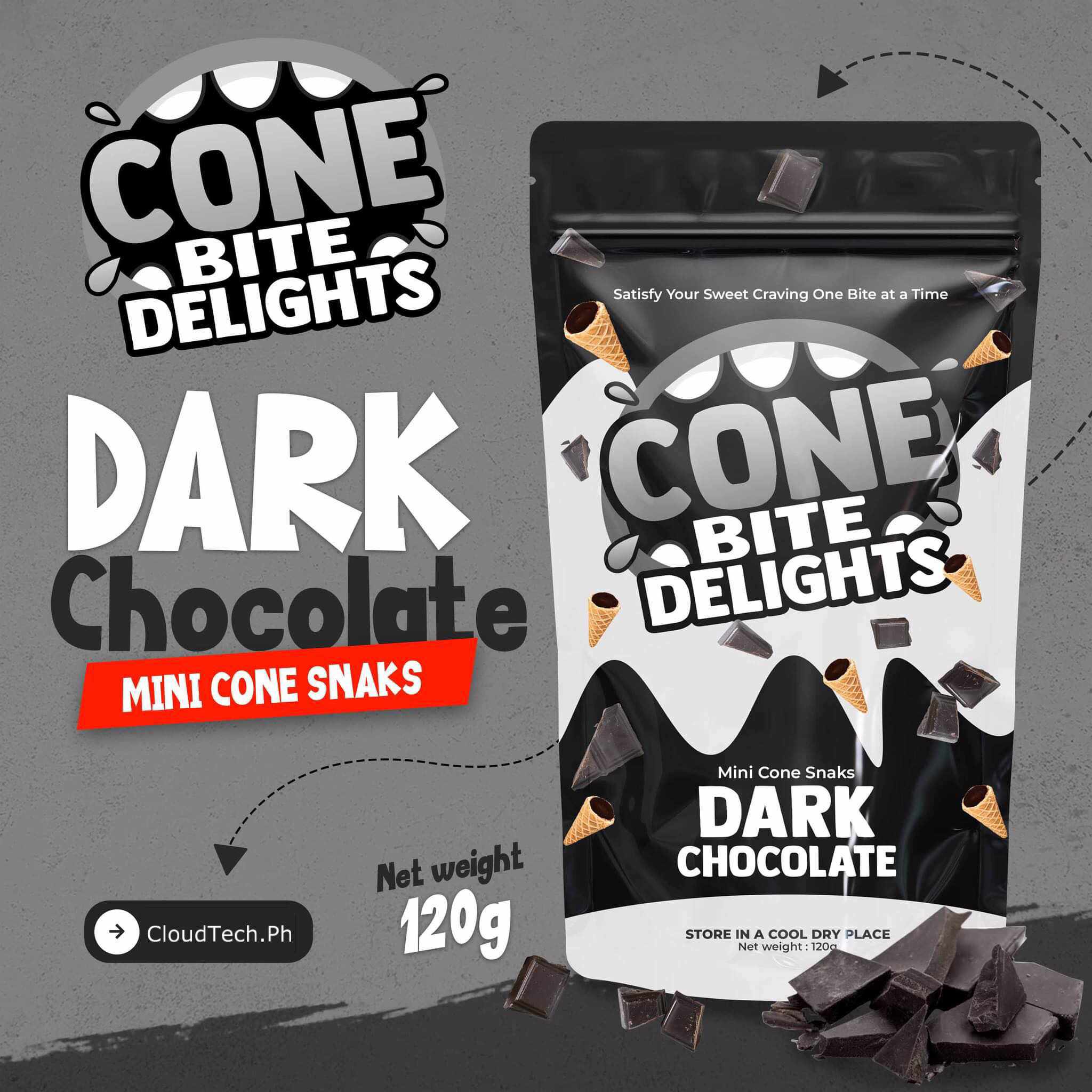 Cone Bite Delights Dark Chocolate