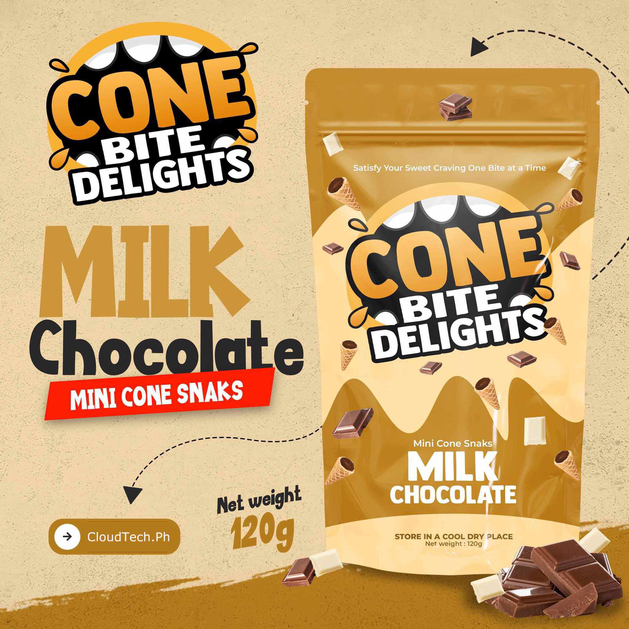 Cone Bite Delights Milk Chocolate